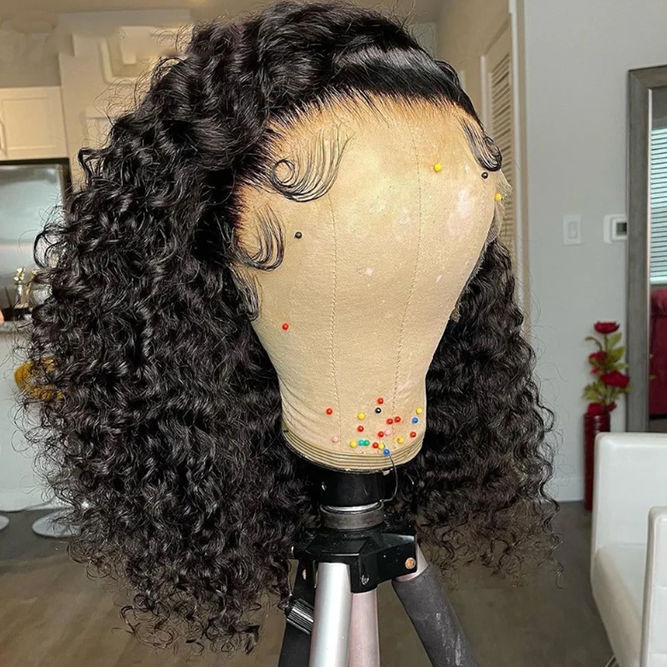 Alternative view of Wear and Go Glueless Wigs Short Bob Wig Human Hair Kinky Curly Upgraded NoGlue 13x4 Lace Frontal Wigs Human Hair for Black Women