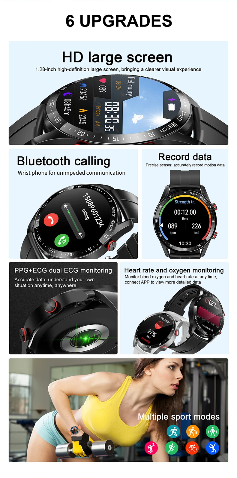 New 2023 ECG+PPG Smart Watch Bluetooth Call Music player Man Watch Sports Waterproof Luxury Smartwatch For Android ios New 2023 ECG+PPG Smart Watch Bluetooth Call Music player Man Watch Sports Waterproof Luxury Smartwatch For Android ios