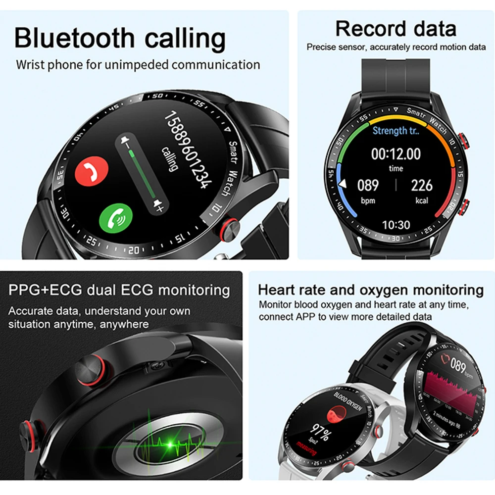 Alternative view of New 2023 ECG+PPG Smart Watch Bluetooth Call Music player Man Watch Sports Waterproof Luxury Smartwatch For Android ios