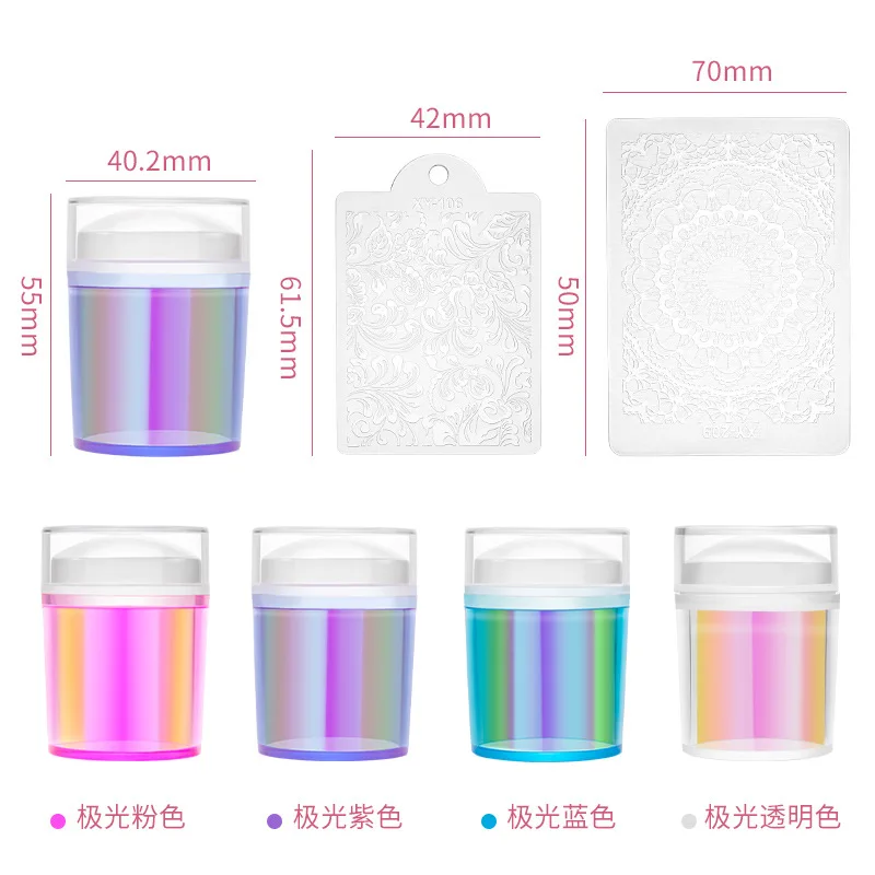 Silicone Transparent Template Seal Stamper Scraper Stamping French Manicure Plate Stamp Stencil Nail Stamp Art Embossing Tools