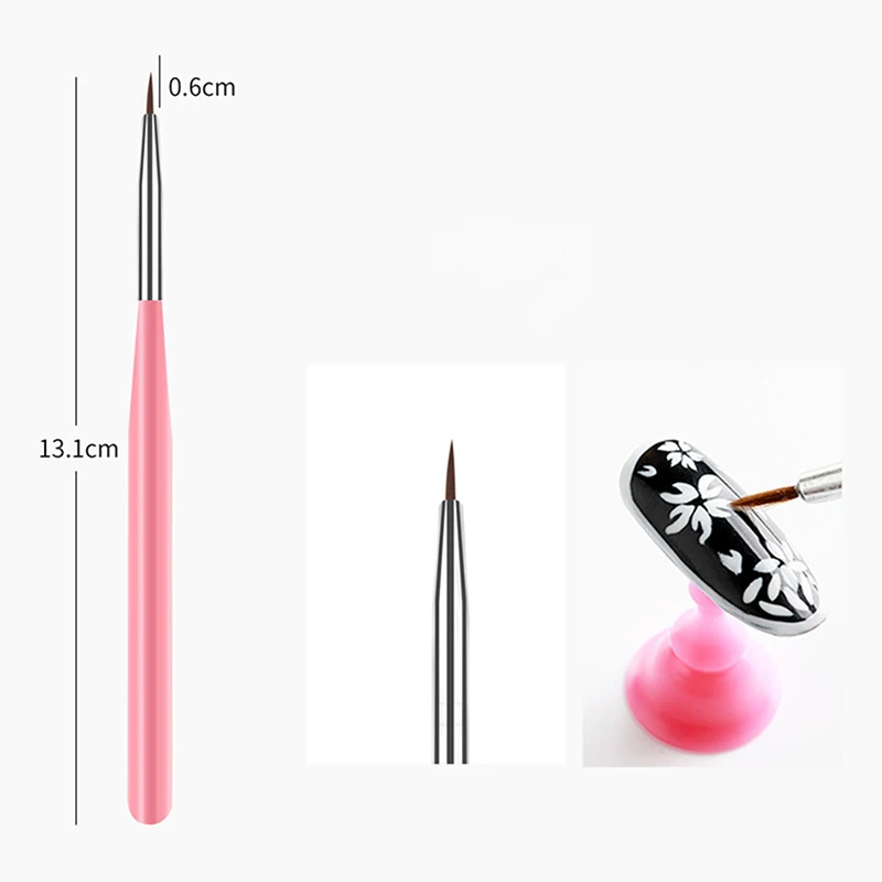 15PCS Professional Nail Art Brush Set For Manicure Rhinestone Acrylic Paint Brushes Kit UV Gel Polish Nails Lining Pen Gradient