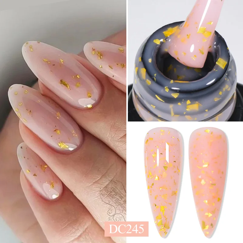Alternative view of Mtssii 7ML Pink Glitter Quick Extension Gel Nail Polish Pink Gold Foils Effect Vernis Semi Permanent UV Gel Nail Art Hard Gel