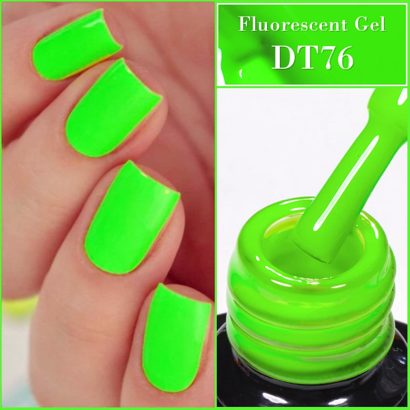 7ML Fluorescent Gel Nail Polish Neon Red Yellow Green Summer Color Semi Permanent Varnish Nail Art Soak Off UV LED Gel Manicure