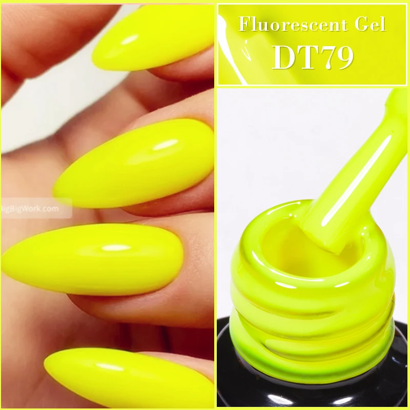 7ML Fluorescent Gel Nail Polish Neon Red Yellow Green Summer Color Semi Permanent Varnish Nail Art Soak Off UV LED Gel Manicure