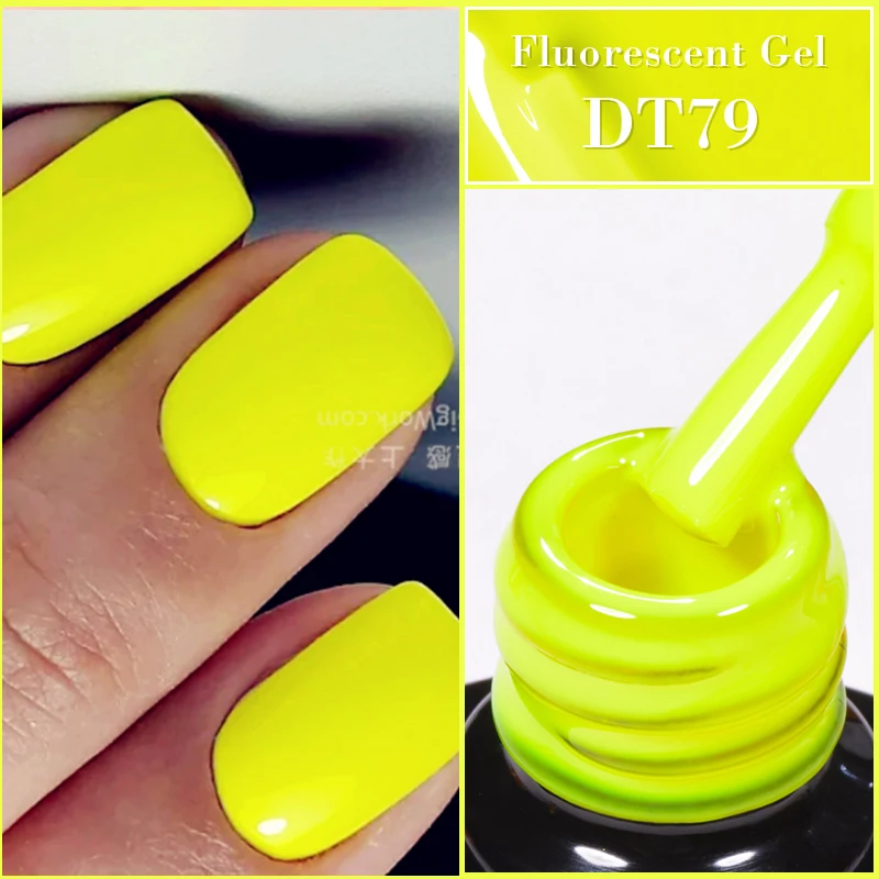 Alternative view of 7ML Fluorescent Gel Nail Polish Neon Red Yellow Green Summer Color Semi Permanent Varnish Nail Art Soak Off UV LED Gel Manicure