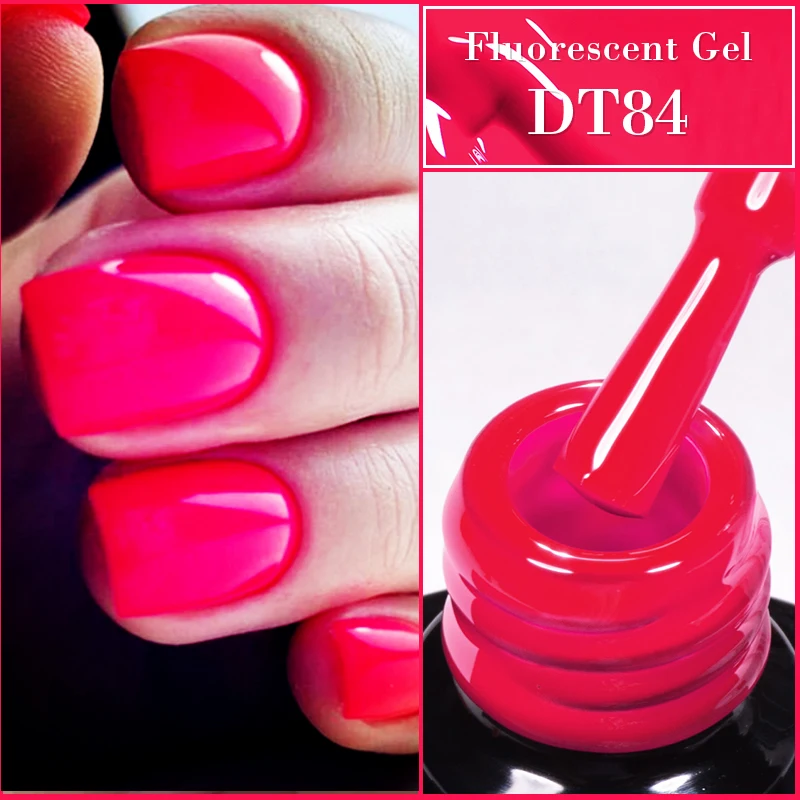 7ML Fluorescent Gel Nail Polish Neon Red Yellow Green Summer Color Semi Permanent Varnish Nail Art Soak Off UV LED Gel Manicure