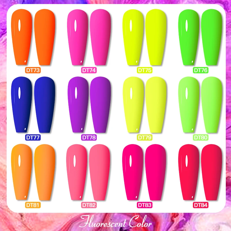 7ML Fluorescent Gel Nail Polish Neon Red Yellow Green Summer Color Semi Permanent Varnish Nail Art Soak Off UV LED Gel Manicure