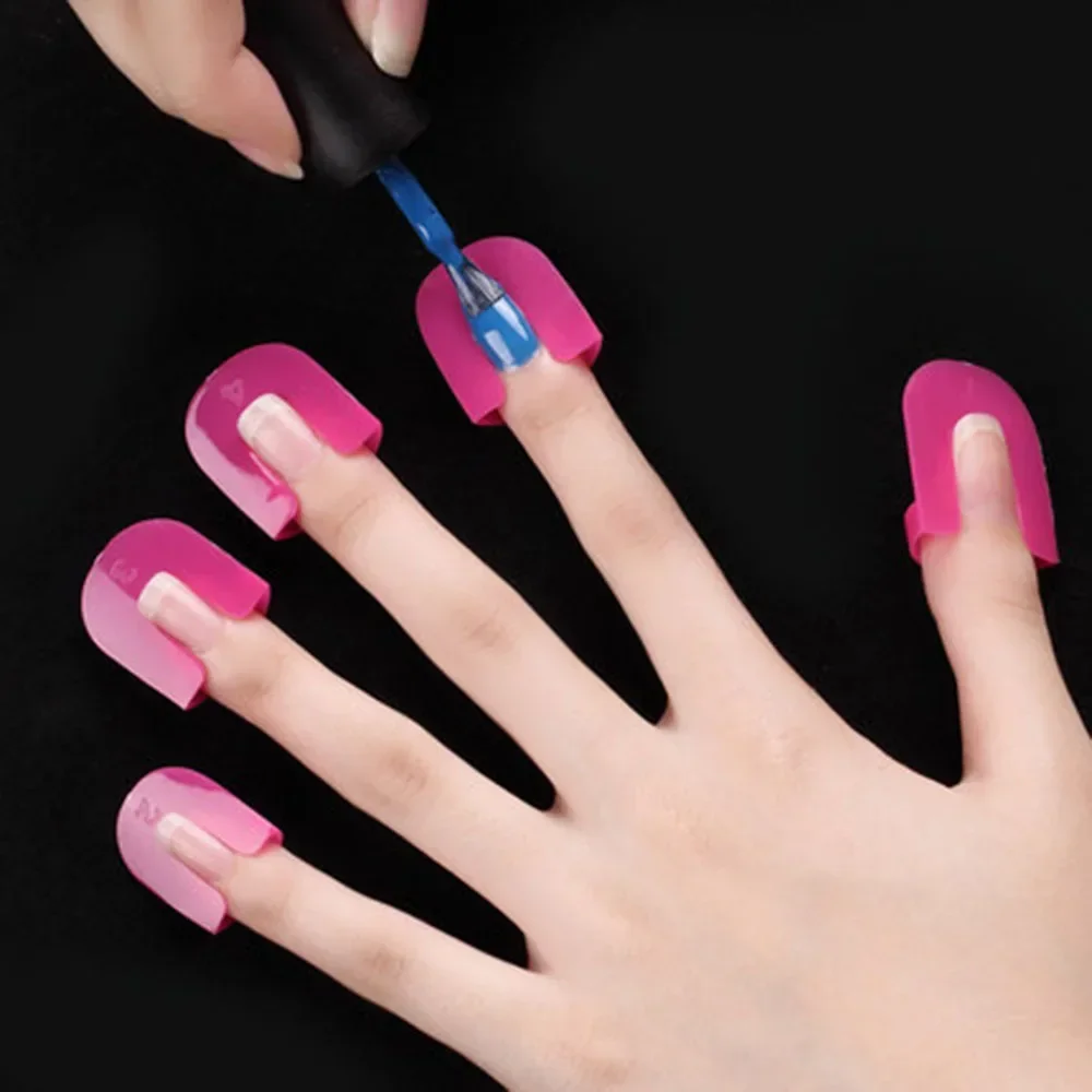 Alternative view of 26pcs/set 10 Sizes G Curve Shape Varnish Shield Nail Protector Finger Cover Spill-Proof French Stickers Manicure Nail Art Tools