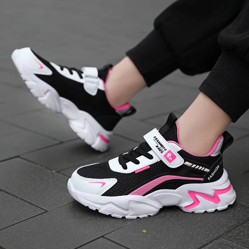 Kids Casual Pink Girls Shoes Breathable Mesh Sneakers Summer Student's Children Boys Sport Walking Footwear