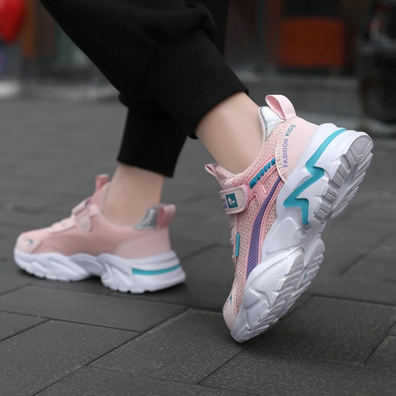Kids Casual Pink Girls Shoes Breathable Mesh Sneakers Summer Student's Children Boys Sport Walking Footwear
