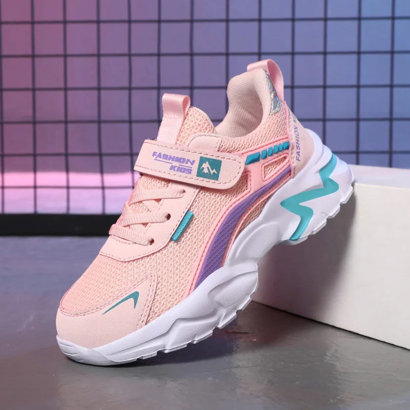 Kids Casual Pink Girls Shoes Breathable Mesh Sneakers Summer Student's Children Boys Sport Walking Footwear