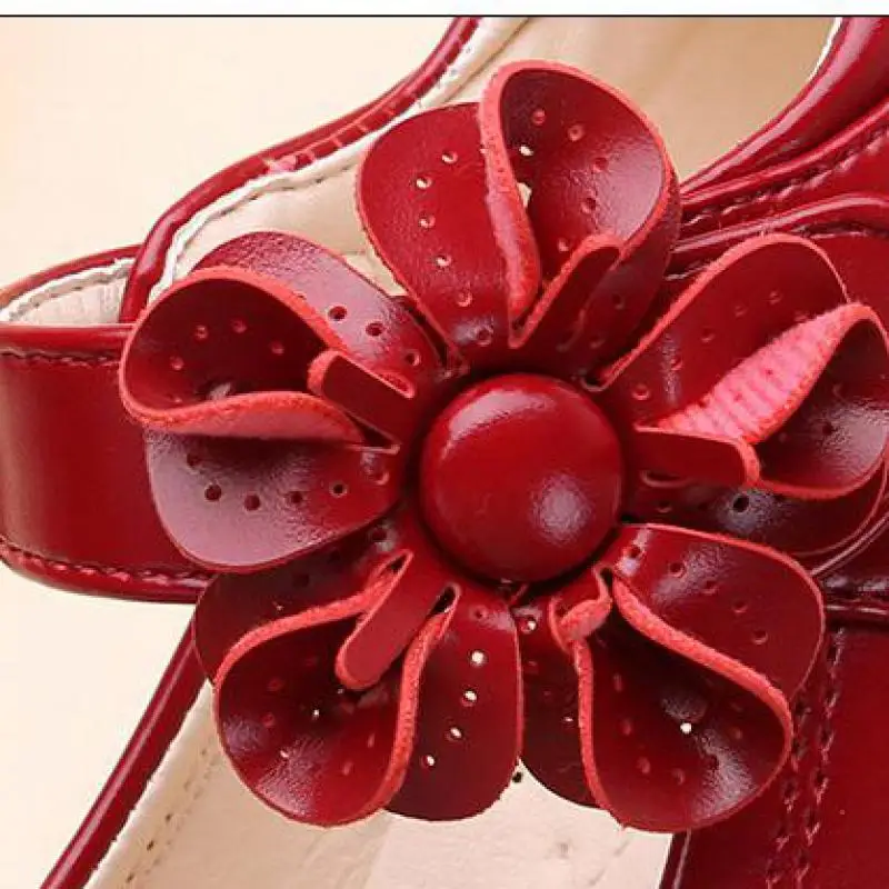 Girls Leather Shoes for Children Wedding Dress Princess School Shoes Kids Summer Bow-knot Black Student Sandals Korean Fashion