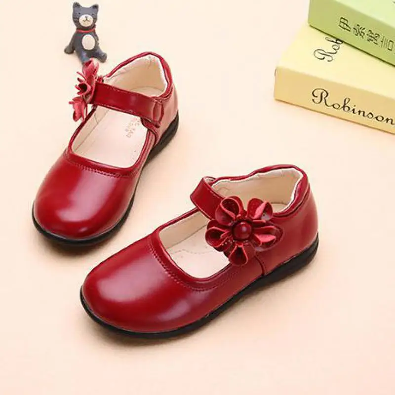 Girls Leather Shoes for Children Wedding Dress Princess School Shoes Kids Summer Bow-knot Black Student Sandals Korean Fashion