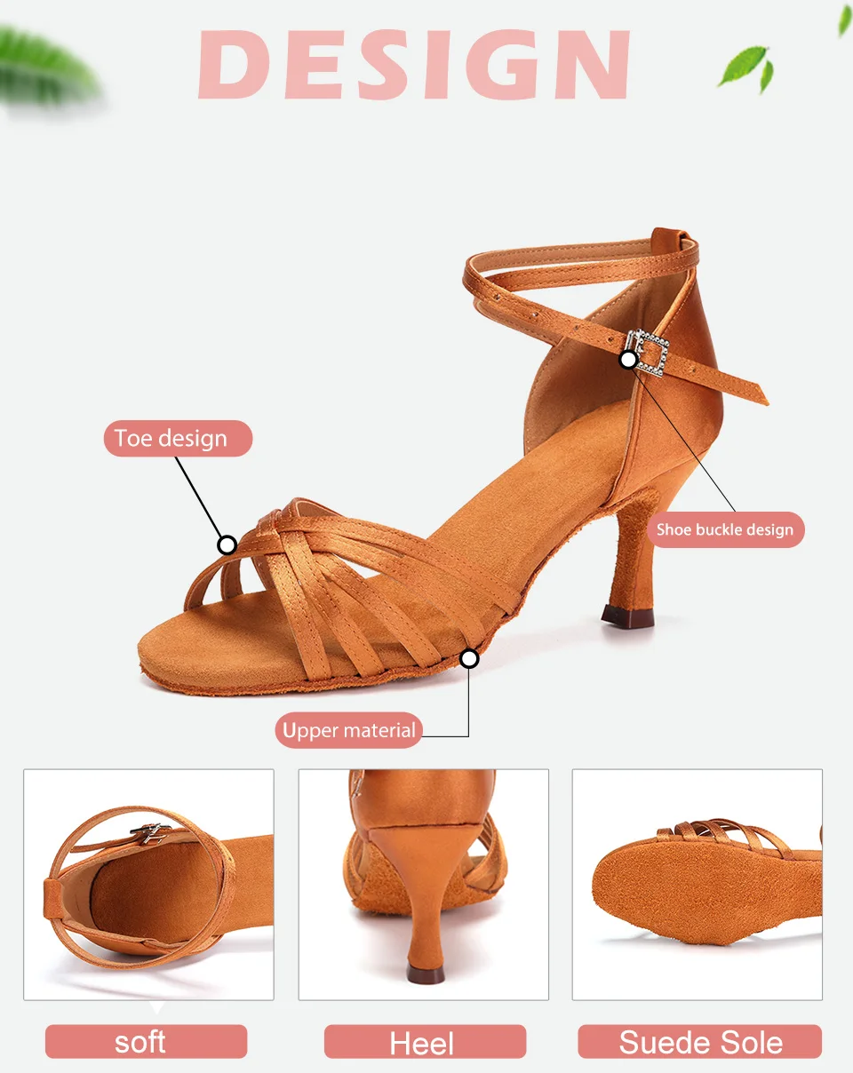Women Dance Shoes For Girls Ladies Latin Ballroom Dance Shoes Satin Professional Salsa Tango Party Dancing Shoes Training Shoes
