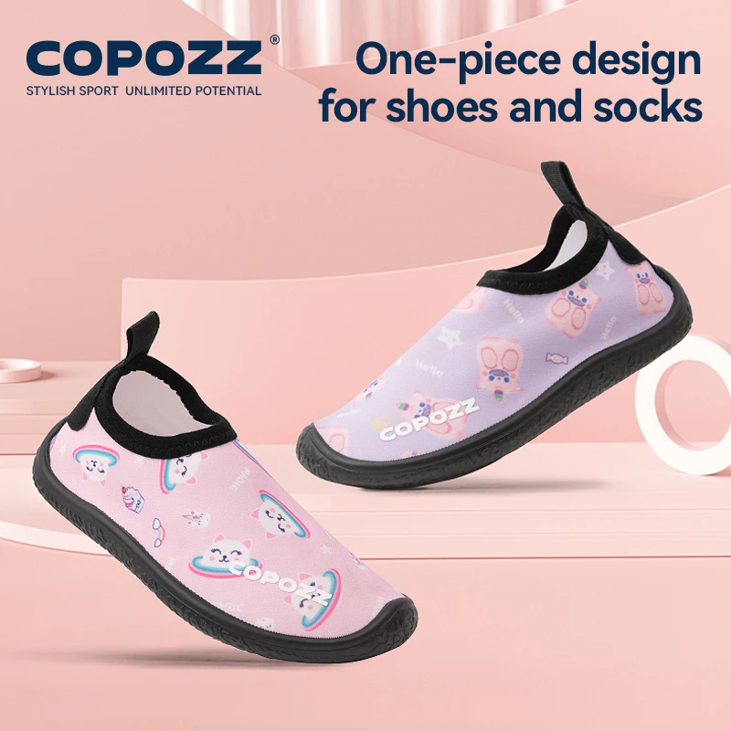 Alternative view of COPOZZ Children Water Beach Shoes Kids Swimming Shoes Quick-Drying Aqua Shoes Boys Girls Soft Floor Indoor Slipper Swim Socks