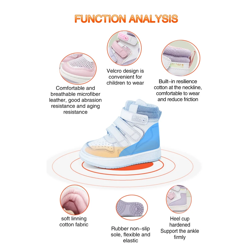 Alternative view of Ortoluckland Kids Sneakers Girls Summer Casual Shoes Children Toddlers Fashion Mesh Tipsietoes Flatfoot Orthopedic Boots 3to 8Y