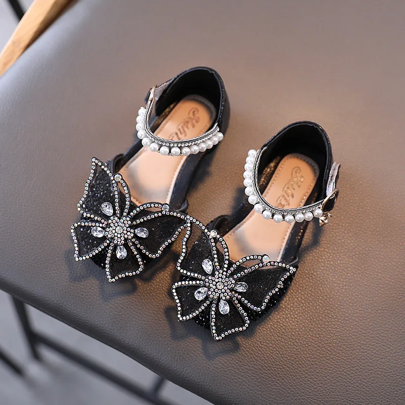 Summer Girls Sandals Fashion Sequins Rhinestone Bow Girls Princess Shoes Baby Girl Shoes Flat Heel Sandals Size 21-35 Summer Girls Sandals Fashion Sequins Rhinestone Bow Girls Princess Shoes Baby Girl Shoes Flat Heel Sandals Size 21-35