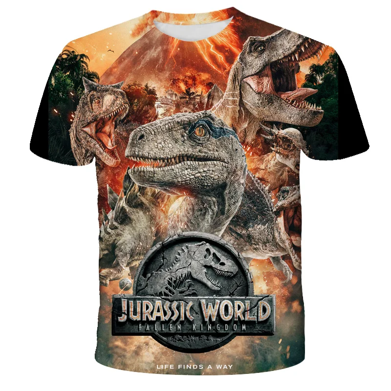 Alternative view of 3-14 Ys Baby Boys Dionsaur T-Shirt Children's Clothing Kids Clothes Boys Girls T Shirt Summer Cartoon Tops Short Sleeve Tees