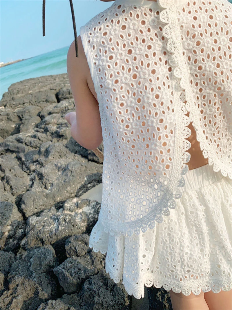 Girls 2024 Summer Clothing Sets Hollow Lace Suit Baby Casual Sleeveless T-shirt+Shorts Kids Clothing Sets Baby Clothes Outfits Girls 2024 Summer Clothing Sets Hollow Lace Suit Baby Casual Sleeveless T-shirt+Shorts Kids Clothing Sets Baby Clothes Outfits