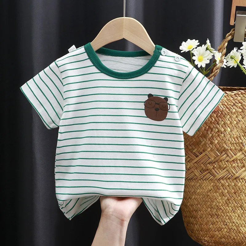 Alternative view of Baby Summer T-shirts Kids Toddler Children's Clothing Cartoon Print Cotton Tee Tops Boys and Girls Clothes