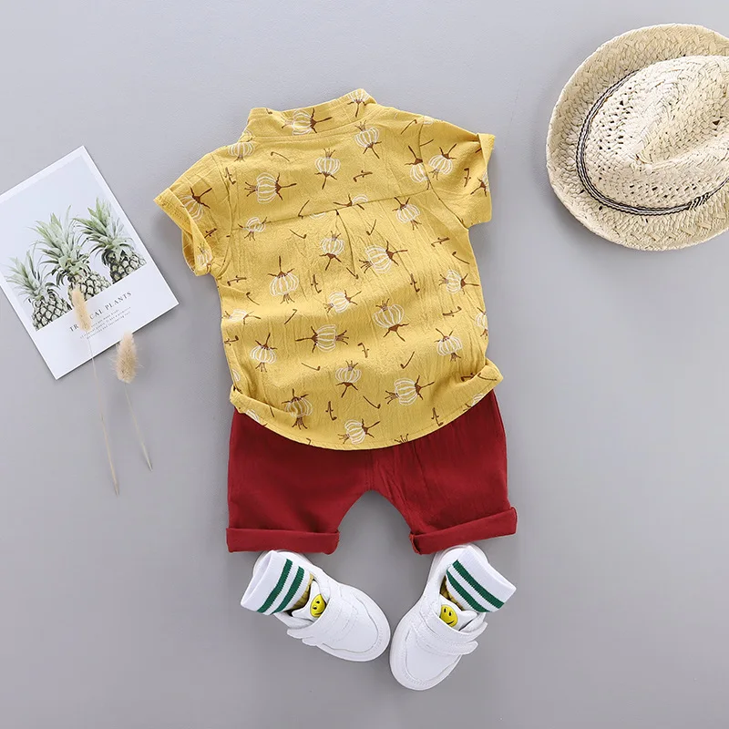 Alternative view of Summer Cotton Baby Boys Clothes suits Fashion Children's girls Shirt with Shorts 2-Piece Sets