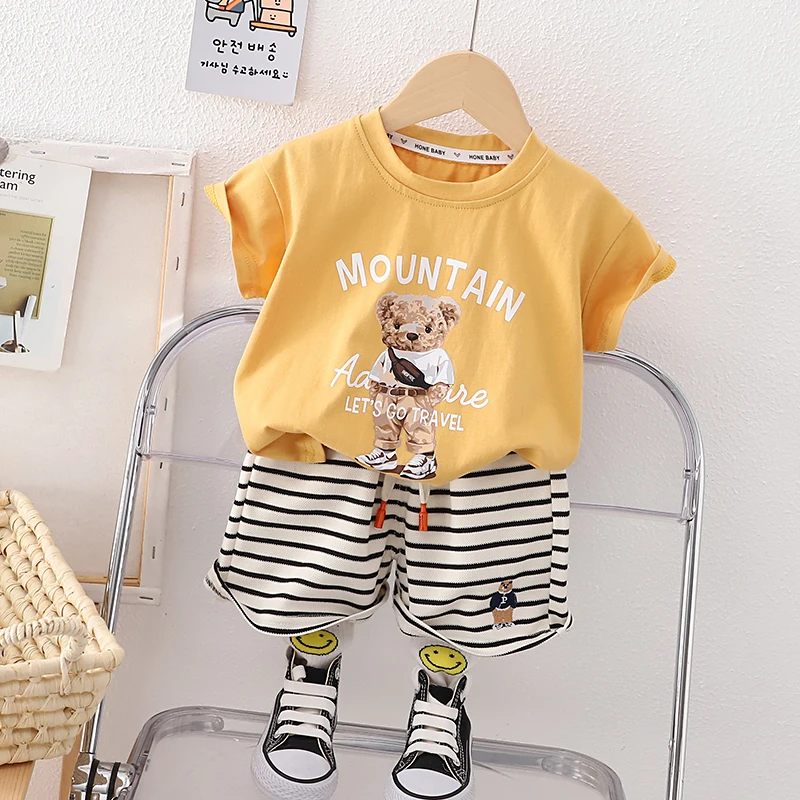 Alternative view of Summer Korean version baby boy clothing sets fashion baby girls  Top+shorts clothes suits handsome