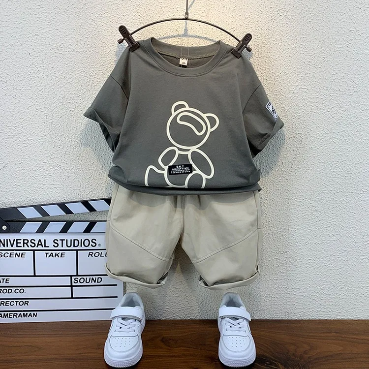 Alternative view of Summer Korean Infant boys Clothes Sets Fashion Cotton baby girls Short T-Shirt Suits Casual