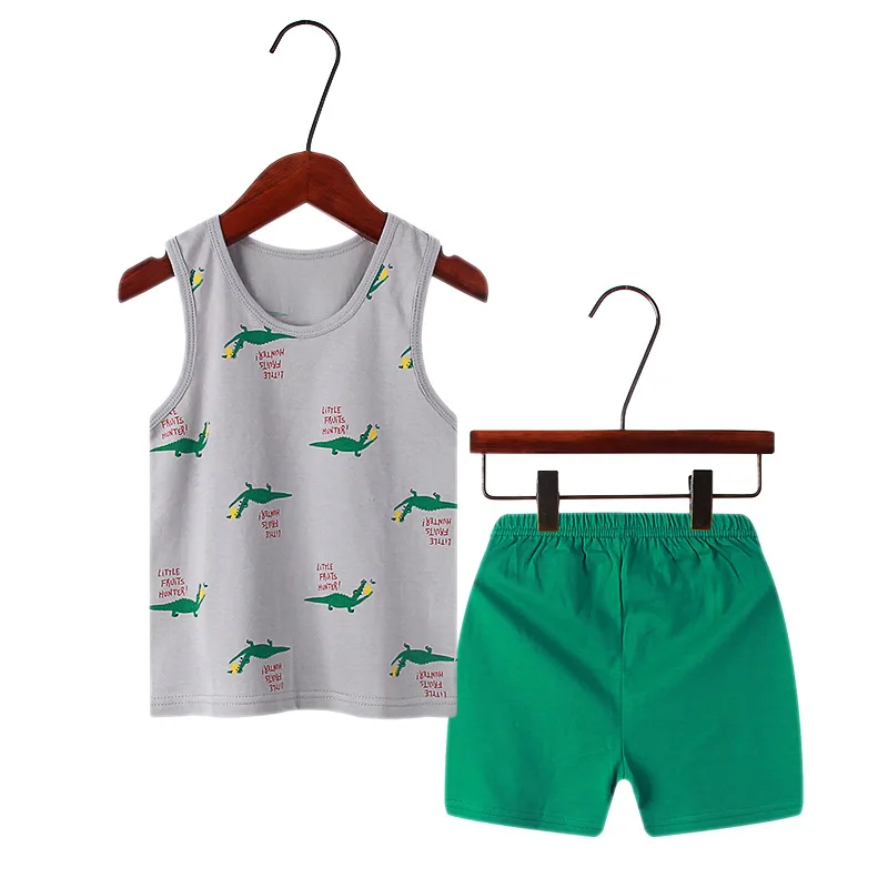 Little maven Baby Boys Outfits Green Dinosaur Summer Clothes Sets Baby Boys 2pcs Clothing Sets Sleeveless Vest Suit for Boy Little maven Baby Boys Outfits Green Dinosaur Summer Clothes Sets Baby Boys 2pcs Clothing Sets Sleeveless Vest Suit for Boy