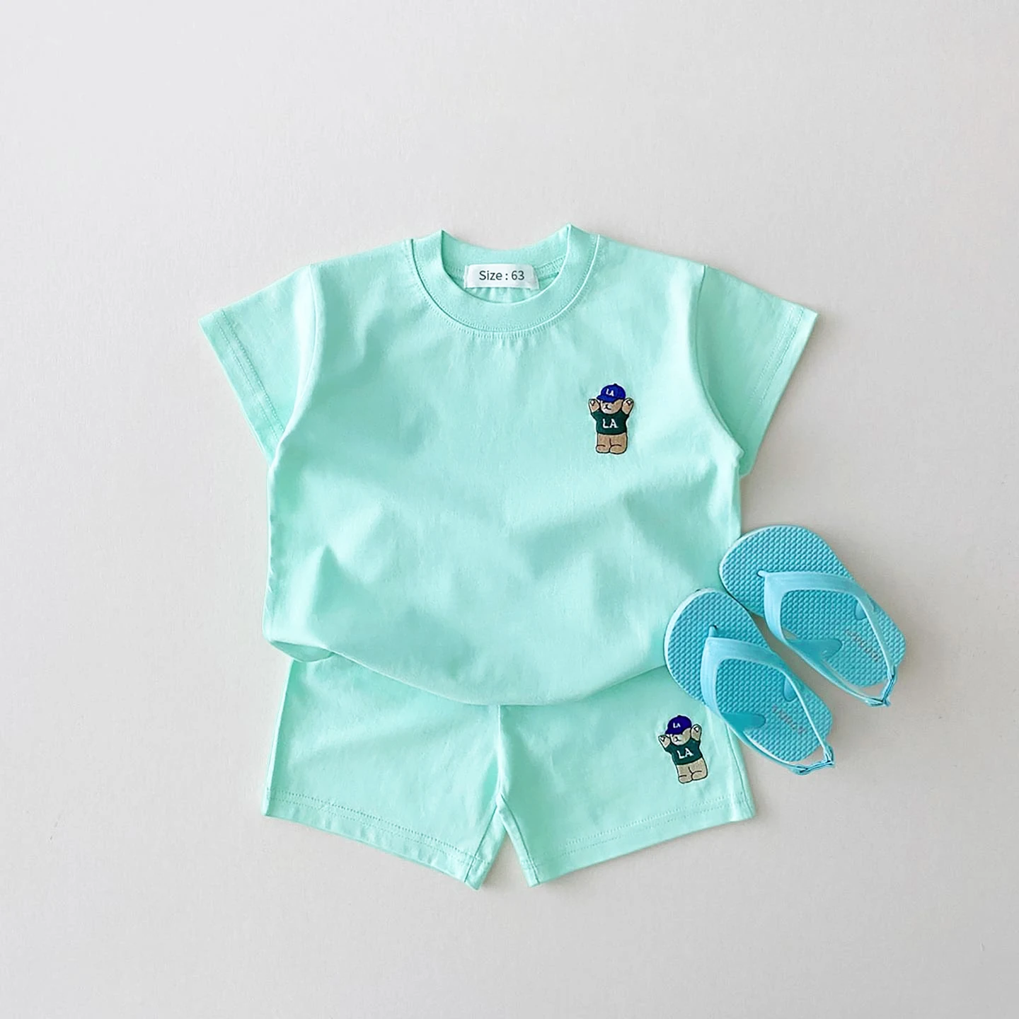 Korean Baby Boy Summer Clothes Set Embroidered Bear Colorful Tees T shirts+Loose Shorts Suit 2PCS Pack Baby Girls Clothing Sets Korean Baby Boy Summer Clothes Set Embroidered Bear Colorful Tees T shirts+Loose Shorts Suit 2PCS Pack Baby Girls Clothing Sets