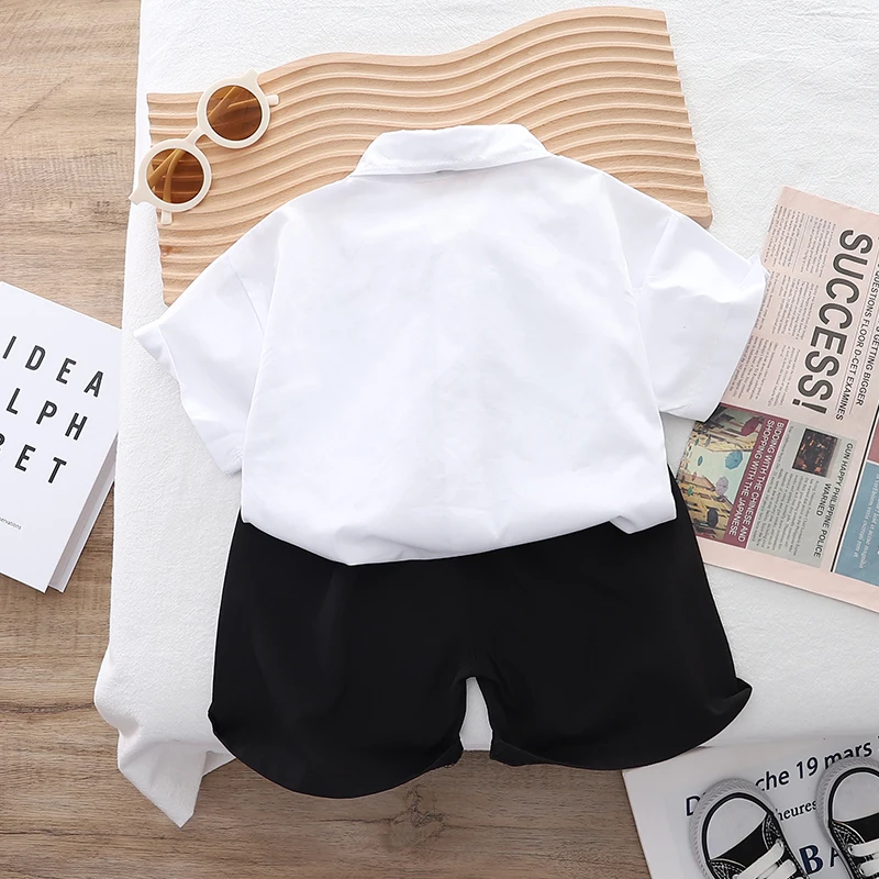 Alternative view of New Baby Girls Boys Clothing Toddler Summer Fashion Children Clothes Suit Infant Baby  Boys Solid T Shirt Pants 2Pcs/Set