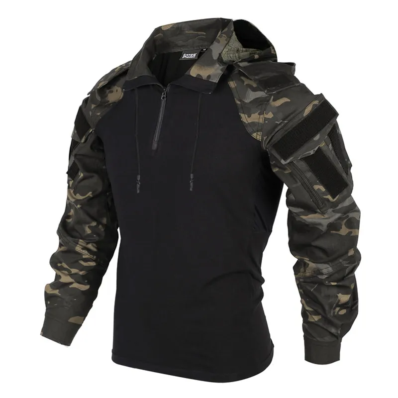 Alternative view of US Army CP Camouflage Multicam Military Combat T-Shirt Men Tactical Shirt Airsoft Paintball Camping Hunting Clothing