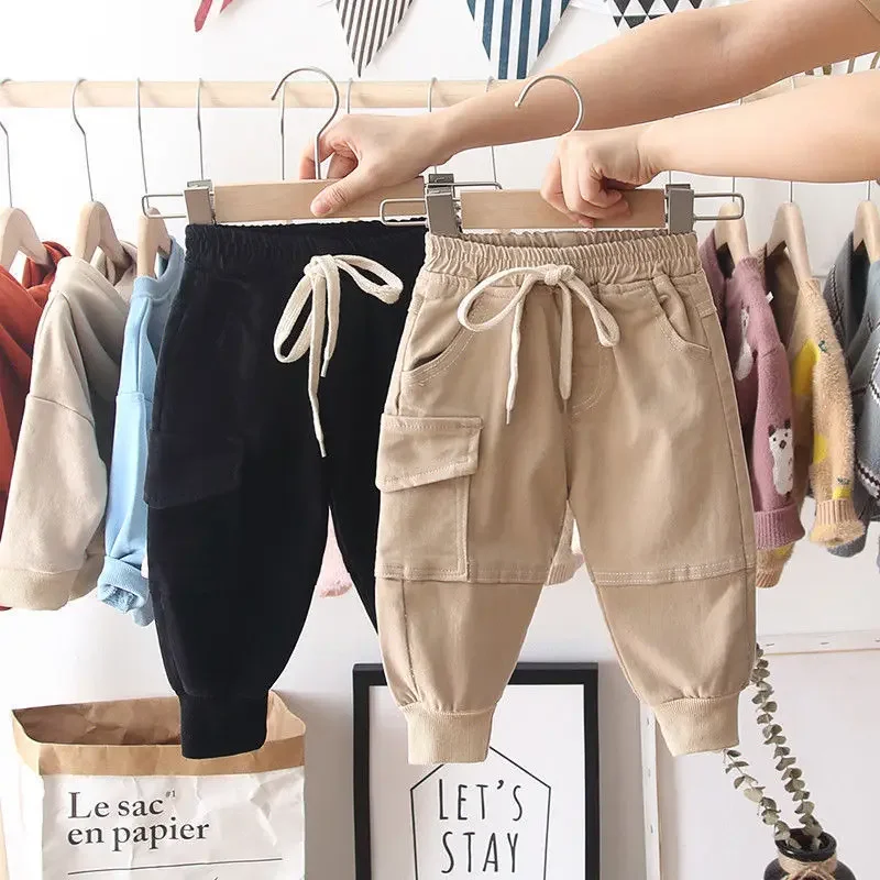 Alternative view of New Cotton Cargo Pants for 2-6 Years Old Solid Boys Casual Sport Pants Enfant Garcon Kids Children Trousers 2-8Years Clothes