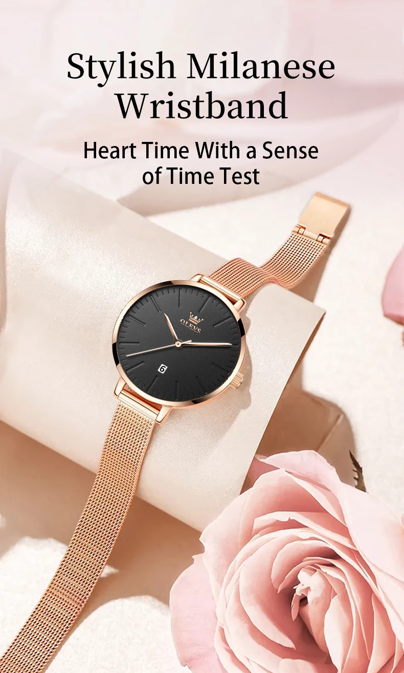 OLEVS Luxury Fashion Watch for Women Rose Gold Waterproof Quartz Ladies Wristwatch Original Simple Women's Watches Montre Femme
