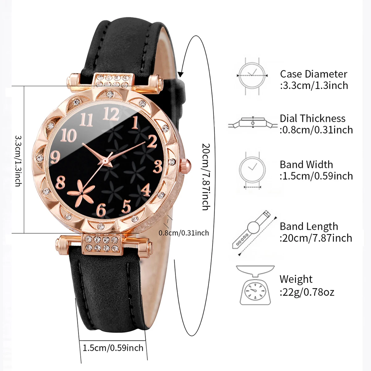 2PCS/Set Women Watches Rhinestone Heart Bracelet Set Fashion Flower Dial Female Leather Band Quartz Wristwatch 2PCS/Set Women Watches Rhinestone Heart Bracelet Set Fashion Flower Dial Female Leather Band Quartz Wristwatch