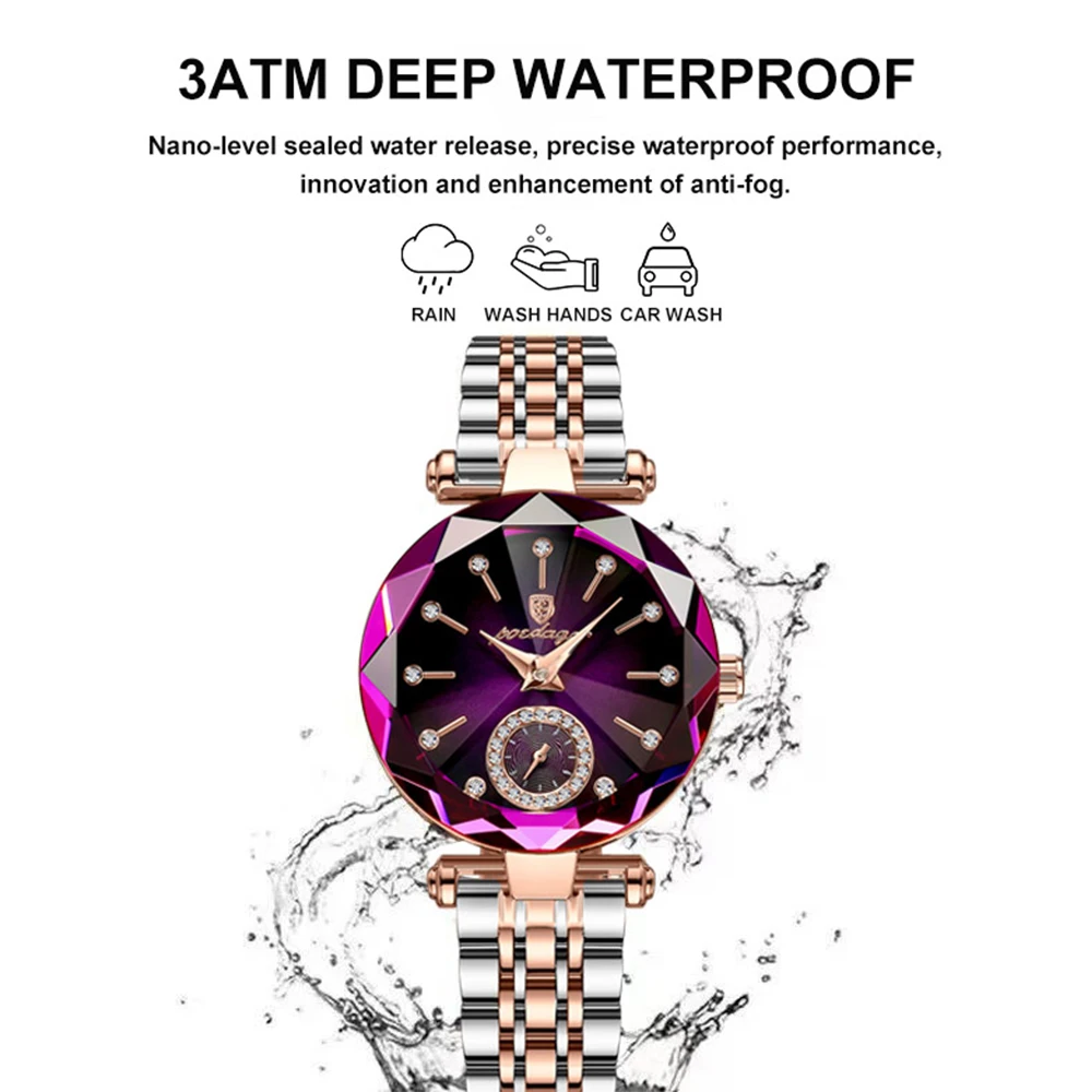 Alternative view of POEDAGAR Luxury Woman Wristwatch Elegant Waterproof Stainless Steel Watch for Ladies Dress Diamond Quartz Women's Watches Reloj