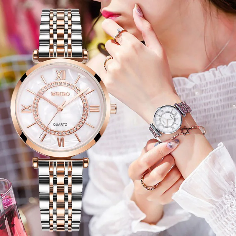 Alternative view of Luxury Crystal Women Bracelet Watches Top Brand Fashion Diamond Ladies Quartz Watch Steel Female Wristwatch Montre Femme Relogio