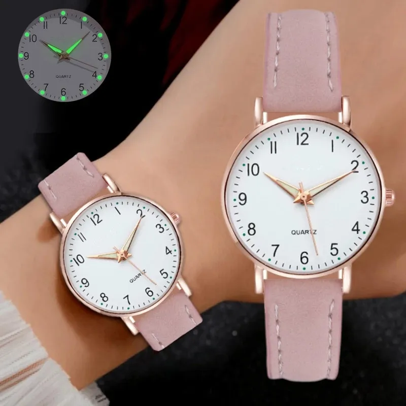Alternative view of Fashion Watch For Women Leather Quartz Watches Ladies Luxury Back Light Wristwatch Clock relogio feminino