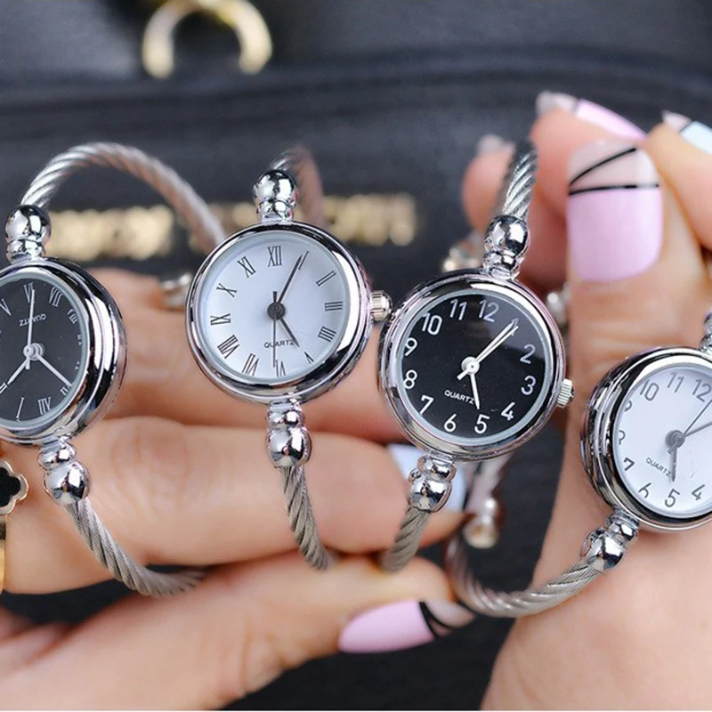 YIKAZE Women Watches Small Gold Bangle Bracelet Watch Stainless Steel Retro Ladies Quartz Wristwatch Clock Fashion Dress Watch