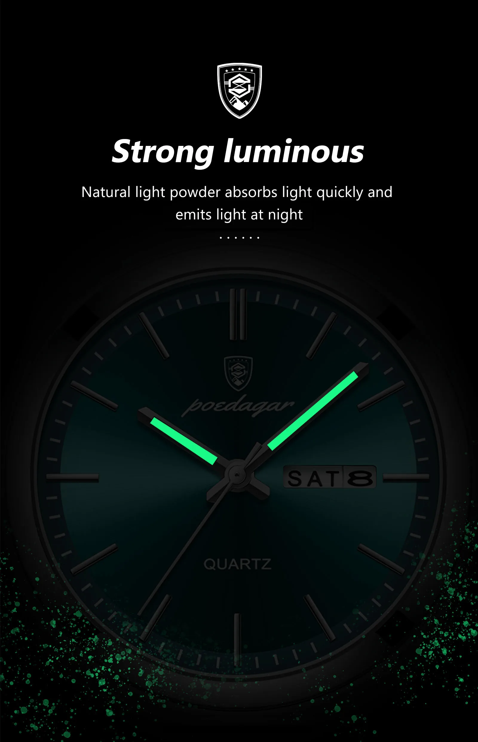 POEDAGAR Luxury Quartz Man Wristwatch Sport Men Watches Waterproof Luminous Date Week Stainless Steel Men's Watch Male Reloj+box