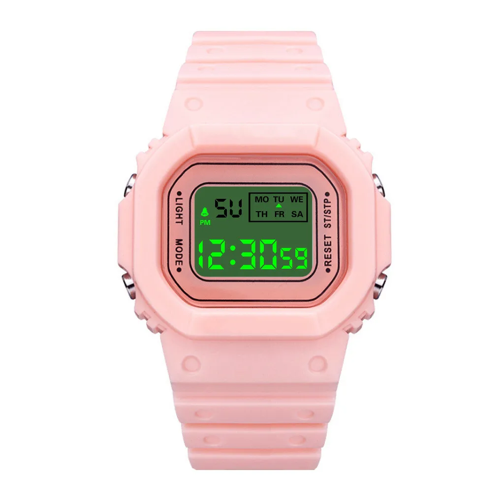 Fashion Men Women Watches Gold Casual Transparent Digital Sport Watch Lover's Gift Clock Children Kid's Wristwatch Female Clock