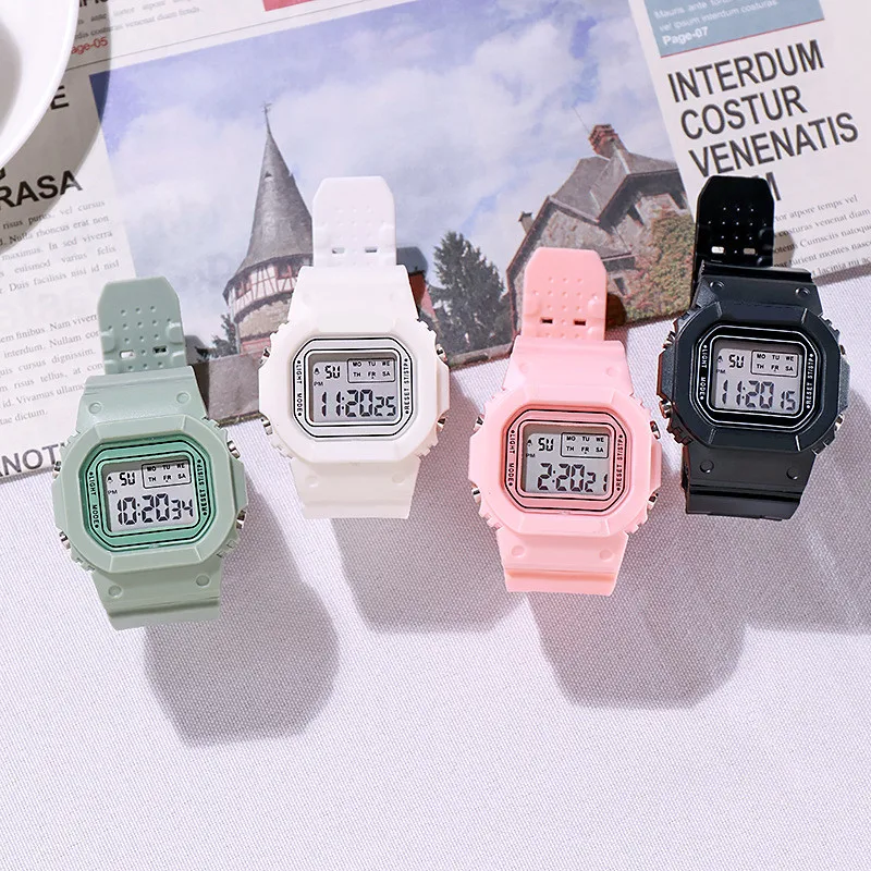 Fashion Men Women Watches Gold Casual Transparent Digital Sport Watch Lover's Gift Clock Children Kid's Wristwatch Female Clock