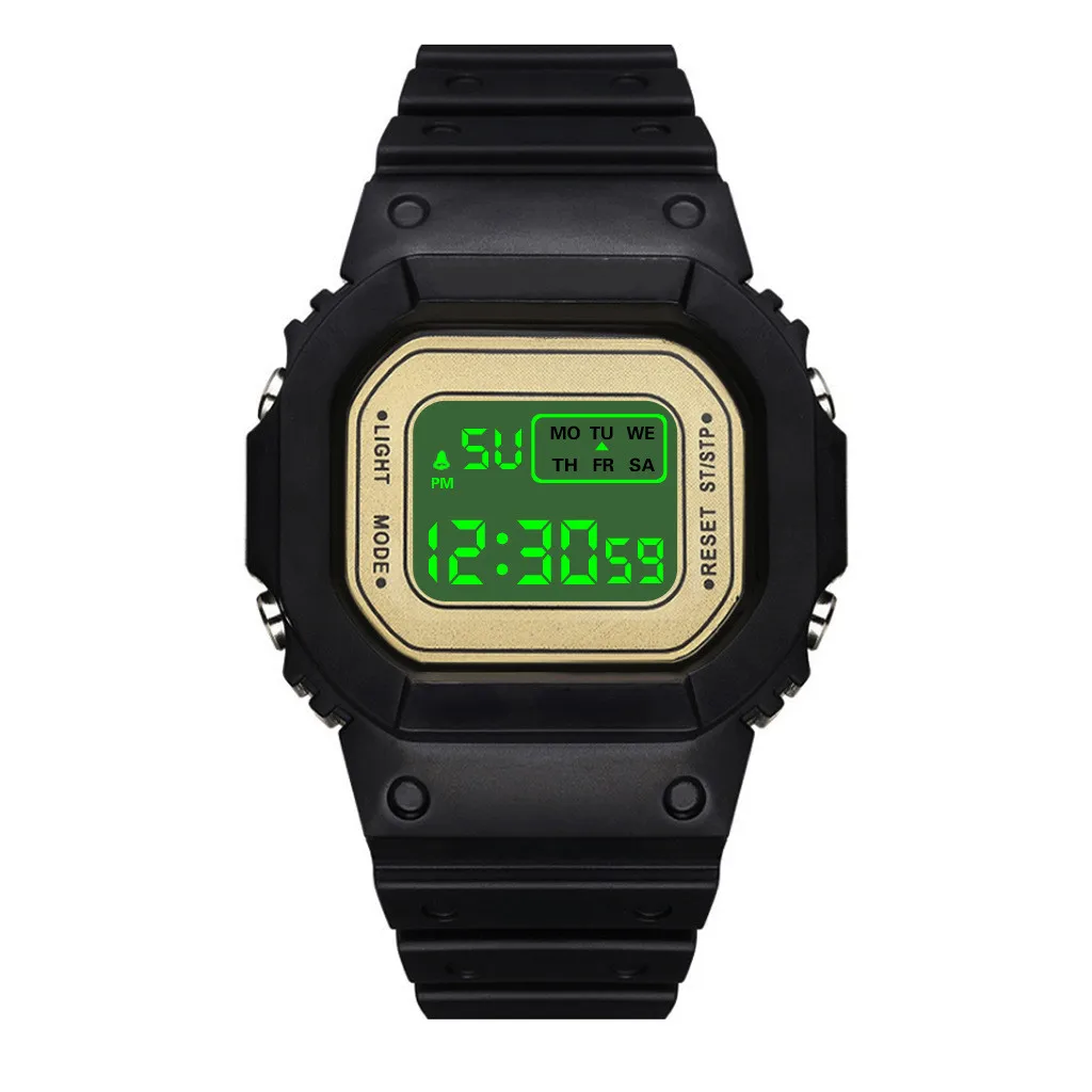 Fashion Men Women Watches Gold Casual Transparent Digital Sport Watch Lover's Gift Clock Children Kid's Wristwatch Female Clock