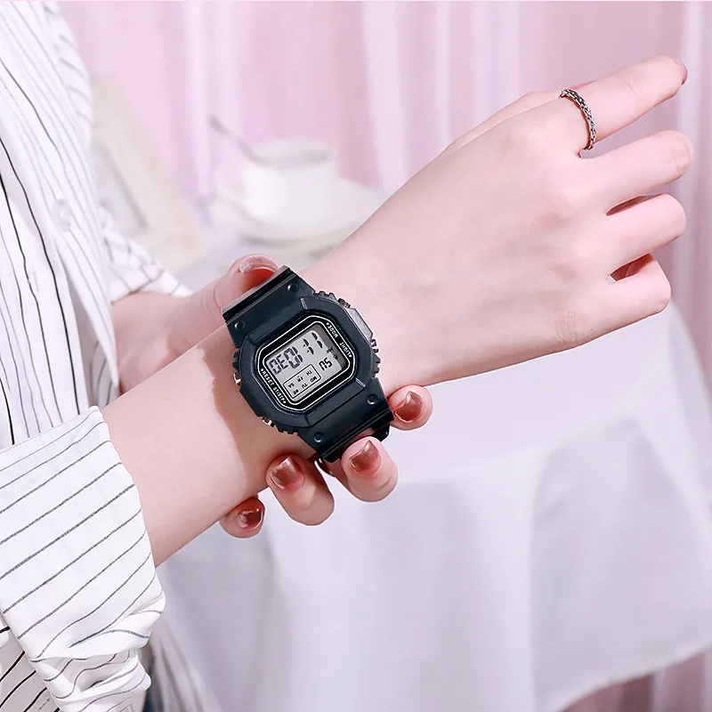 Fashion Men Women Watches Gold Casual Transparent Digital Sport Watch Lover's Gift Clock Children Kid's Wristwatch Female Clock
