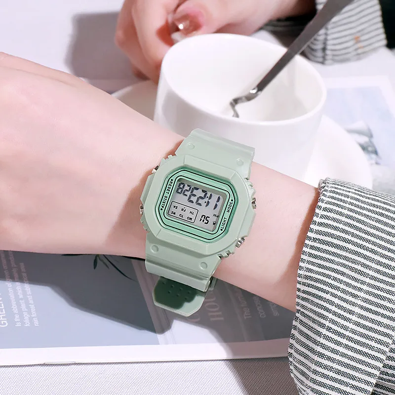 Fashion Men Women Watches Gold Casual Transparent Digital Sport Watch Lover's Gift Clock Children Kid's Wristwatch Female Clock