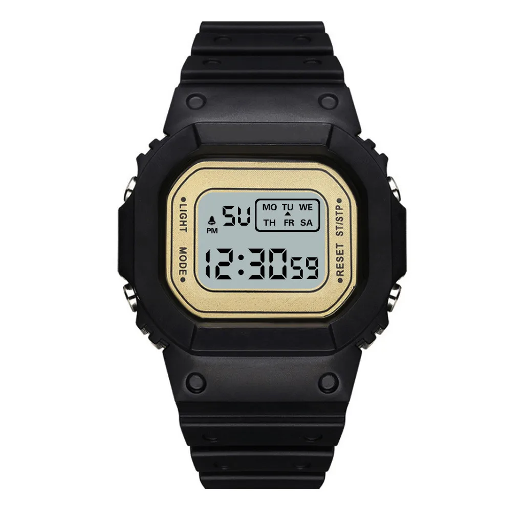 Fashion Men Women Watches Gold Casual Transparent Digital Sport Watch Lover's Gift Clock Children Kid's Wristwatch Female Clock
