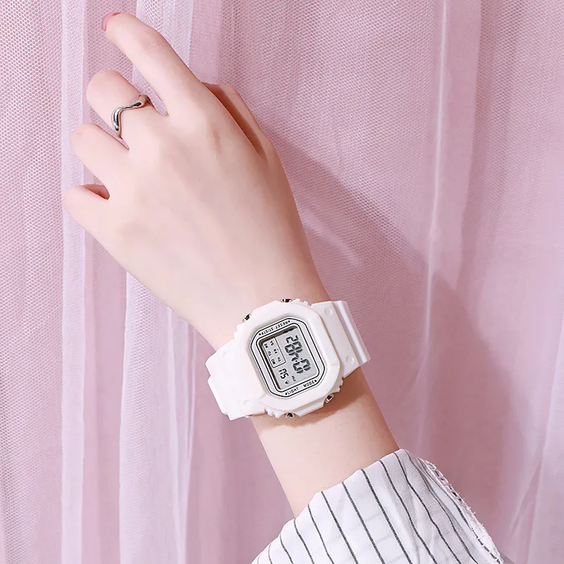 Fashion Men Women Watches Gold Casual Transparent Digital Sport Watch Lover's Gift Clock Children Kid's Wristwatch Female Clock