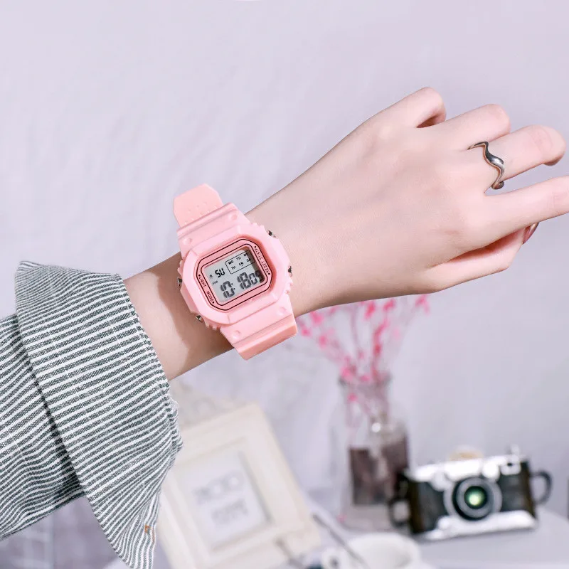 Fashion Men Women Watches Gold Casual Transparent Digital Sport Watch Lover's Gift Clock Children Kid's Wristwatch Female Clock