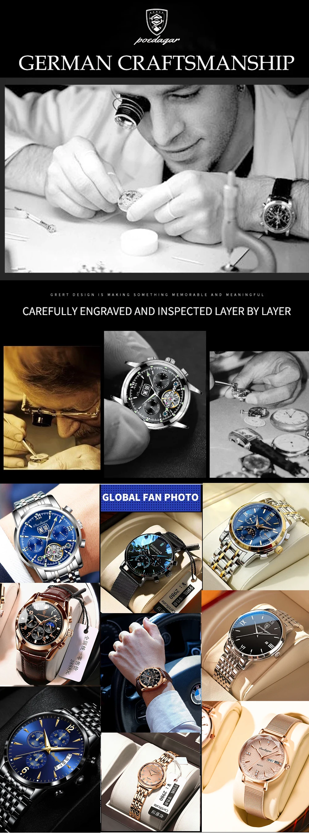 POEDAGAR Luxury Men Quartz Watch Waterproof Date Week Luminous Wristwatch Stainless Steel Men's Watches Male Clock Sports Reloj POEDAGAR Luxury Men Quartz Watch Waterproof Date Week Luminous Wristwatch Stainless Steel Men's Watches Male Clock Sports Reloj