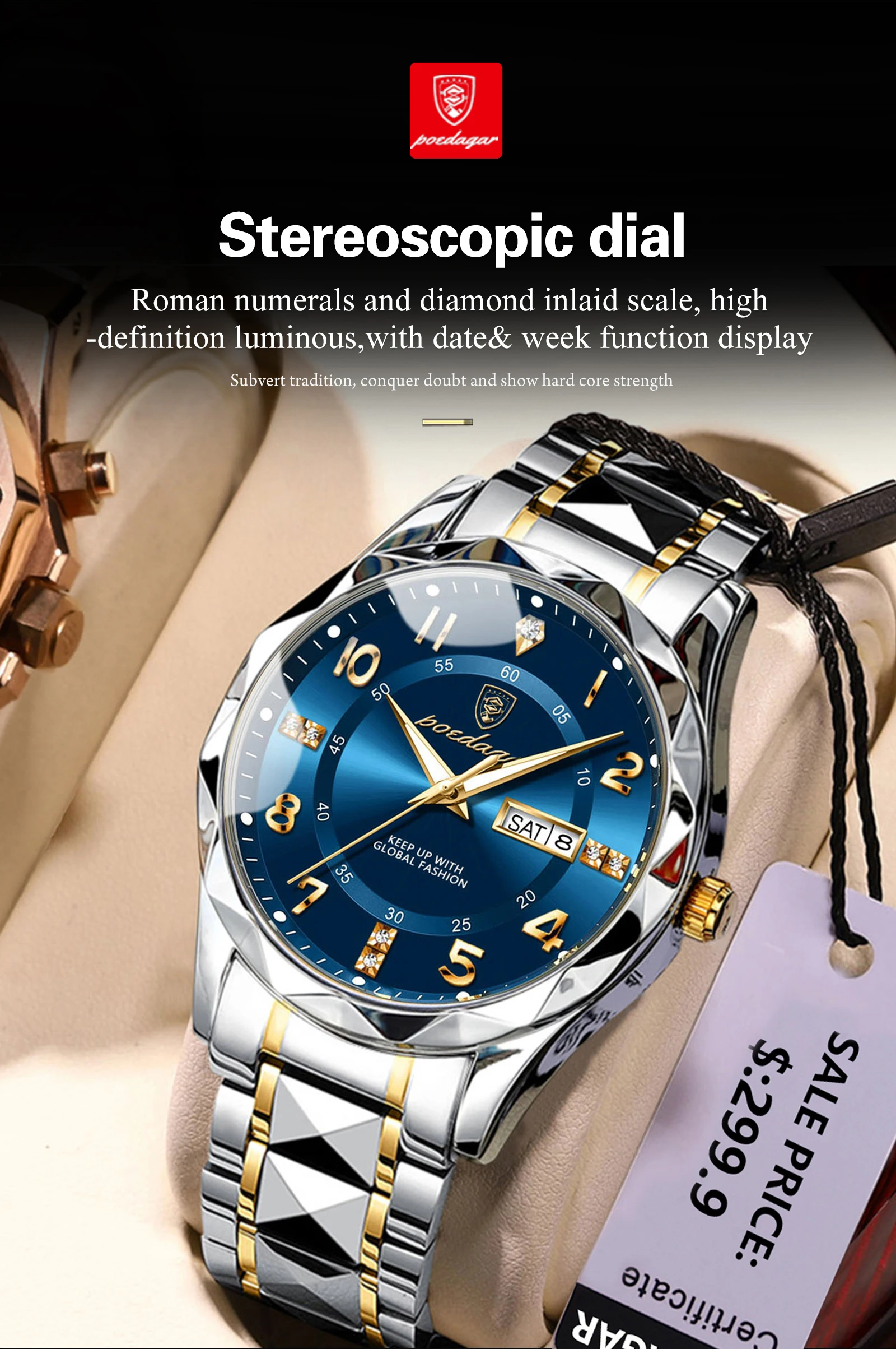 POEDAGAR Luxury Men Quartz Watch Waterproof Date Week Luminous Wristwatch Stainless Steel Men's Watches Male Clock Sports Reloj POEDAGAR Luxury Men Quartz Watch Waterproof Date Week Luminous Wristwatch Stainless Steel Men's Watches Male Clock Sports Reloj