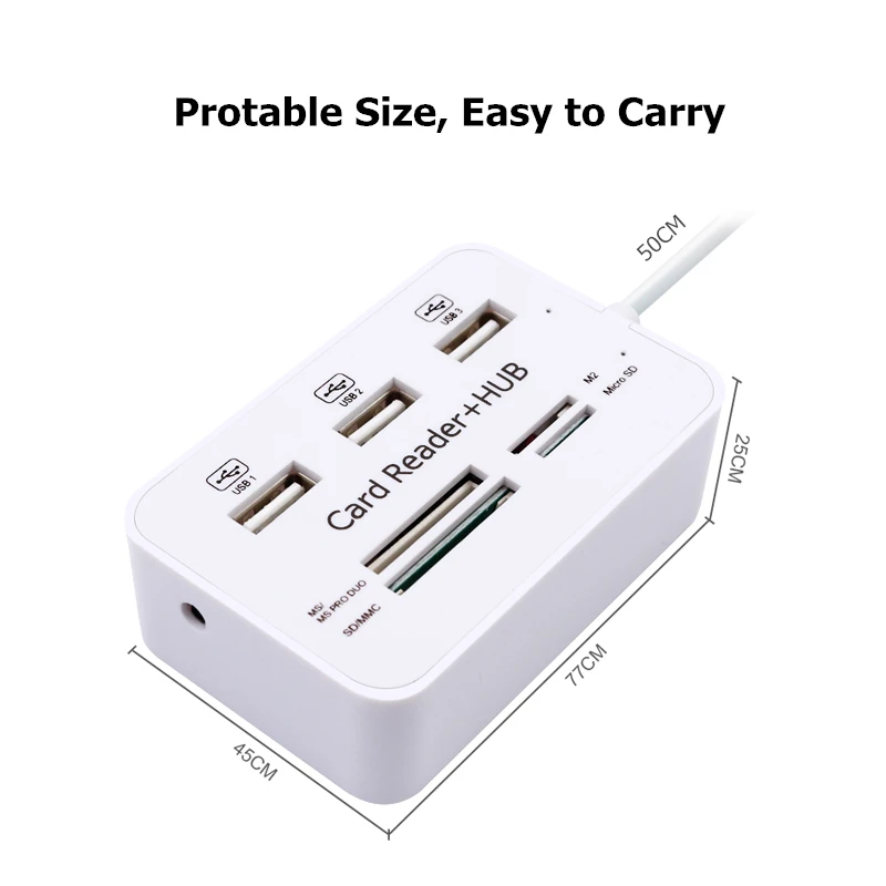 USB Hub 2.0 3 Ports TF Micro SD Card Reader Slot USB Combo Multi All In One USB Splitter Cables For Laptop Macbook Accessories